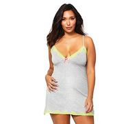 Leg Avenue - 1-2 x Heather Gris et Jaune fluo pour femme pour plussize Nuisette Coquine Jersey