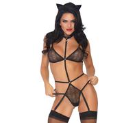 Leg Avenue 2 PC Sex Kitten comprend stra Couleur noire
