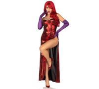 Leg Avenue 2 PC Shimmer body with high slit skirt and detachable clear straps