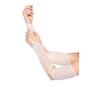 Leg Avenue 2167 Long Gant Un Doigt en Résille/Lurex Blanc Argent Taille Unique EUR 34-38