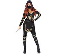 Leg Avenue 3 teilig Set Stealth Ninja, Damen Karneval Kostüm Fasching