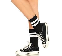 Leg Avenue 3038 Athletic Chaussettes de Cheville à Rayures Noir Blanc Tu Eur 34-38