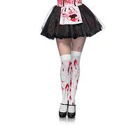 Leg Avenue - 6675 - Déguisement Pour Adulte - Modèle 6675 - Bas Zombie Blanc - Taille Unique - Blanc/Rouge