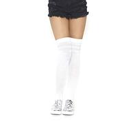 Leg Avenue 6919 Chaussettes Athlète Mi-Cuisse Blanc Argent Tu Eur 34-38