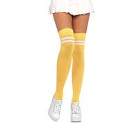Leg Avenue 6919 Chaussettes Athlète Mi-Cuisse Jaune Blanc Tu Eur 34-38