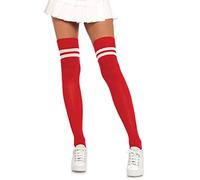 Leg Avenue 6919 Chaussettes Athlète Mi-Cuisse Rouge Blanc Tu Eur 34-38