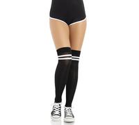 Leg Avenue 691922007 Chaussettes Athlète Mi-Cuisse avec 2 Rayures sur la Partie Supérieure Taille Unique 34-40