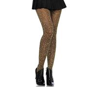 Leg Avenue 7130 Collant Transparent en Lurex Or Noir Tu Eur 34-38