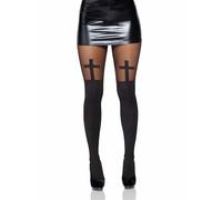 Leg Avenue 7903 Opaque Cross Pantyhose Noir Tu Eur 34-38