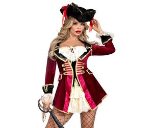 Leg Avenue 87231 10102 Costume de capitaine pirate captivant, multicolore, taille M