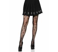 LEG AVENUE 9753 - Collant croisé en résille, Einheitsgröße (Schwarz)