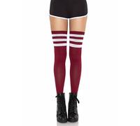 Leg Avenue Athlete over the knee socks, Taille Unique (bordeaux, blanc)