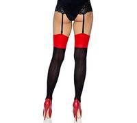 Leg Avenue Bas Cubains en Rouge et Noir/Rouge Taille Unique