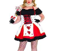 Leg Avenue Carte-Spielerin Poker Costume Robe Mini Noir Blanc Rouge