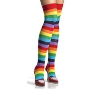 Leg Avenue Chaussettes/Collants Jarretière Sans Pied Rayées Arc-en-Ciel
