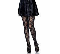 Leg Avenue Collant Fine Dentelle Floral Noir Taille Unique