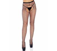 Leg Avenue Collant Jarretelles Noir Taille Unique Collants Résille Noir Femme (lot de 1)