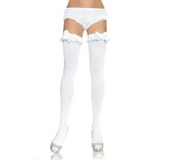 Collants sexy sexy leg avenue cuisses transparentes et opaques - Taille: Taille unique 1, Couleur: Blanc