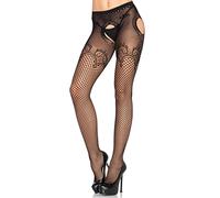 Leg Avenue Collant Ouvert Baroque Noir Taille Unique