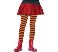 Leg Avenue Collant Rayures Enfant Noir/Orange Large