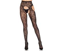 Leg Avenue - Collant Résille Floral - Noir