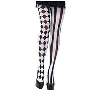 Leg Avenue - Collants Arlequin Noir et Blanc Taille Unique, env. 36 à 40