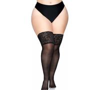 Leg Avenue - Collants Noirs Auto-Adhésifs À Large Pointe Grande Taille