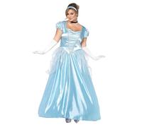 LEG AVENUE Costume classique Cendrillon pour femme - Ensemble robe de bal | Ensemble de princesse 3 pièces : magnifique robe de bal turquoise avec tulle pailleté, serre-tête élégant et collier noir.