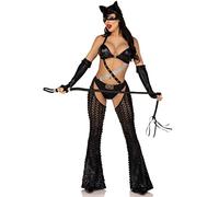 Leg Avenue Costume d'Halloween 3 pièces Mistress Kitty avec combinaison pour femme Taille XS