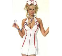 Leg Avenue Costume Infirmière Courte Blanc Rouge Set Complet