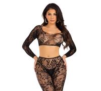 Leg Avenue - Crop Top & Leggings Sans Pied - Noir