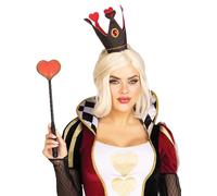 Leg Avenue - Crown headband & heart scepter, Taille Unique (Noir Rouge)