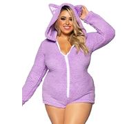 Leg Avenue Cuddle Kitty, features an ultra soft zip up romper with cat ear hood and tail.