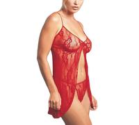 Leg Avenue Ensemble Babydoll & String Rouge, 100% Nylon, S-XL