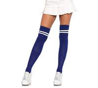 Leg Avenue Femme Ribbed Athletic Leg Avenue 6919 Chaussettes Athl te Mi Cuisse Blanc Bleu Royal Tu Eur 34 38, blanc, bleu royal, Taille unique EU