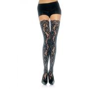 Leg Avenue – Bas 9762 en dentelle noire – Taille unique