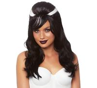 Leg Avenue - Frankie Bouffant Wig, Taille Unique (Noir Blanc)