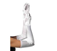 Leg Avenue Gants Extra Longs en Satin Blanc Taille Unique