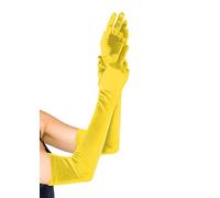 Leg Avenue Gants Extra Longs en Satin Jaune Taille Unique