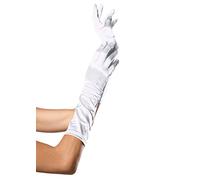 Leg Avenue Gants Longs en Satin Blanc Taille Unique
