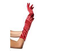 Leg Avenue Gants Longs en Satin Rouge Taille Unique