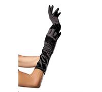 Leg Avenue Gants Longs en Satin Taille Unique 8B Gants Mi Longs Satinés Noir Taille Unique EUR 34-38 Femme (lot de 1)