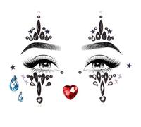 Leg Avenue - Harlequin face jewels sticker, Taille Unique (Multicolore)