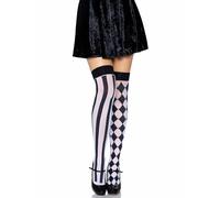 Leg Avenue - Harlequin Thigh Highs, Taille Unique (Noir Blanc)