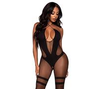 Leg Avenue Keyhole halter bodystocking, Taille Unique (Noir)