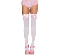 Leg Avenue Leg Avenue Bas Autoportant en Nylon avec Nœud 6010 Bas Opaques avec Bordure avec Volants/Nœuds Noir Tu Eur 34-38 Femme (lot de 1)