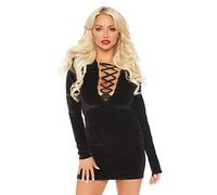 Leg Avenue Lo86109 Robe à Manches Longues en Velours Noir Taille M EUR 40-42