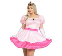 Leg Avenue Lot de 4 princesses roses, comprenant une robe bordée de paillettes, une broche à épingler, des gants et une couronne, rose, taille 3X-4X