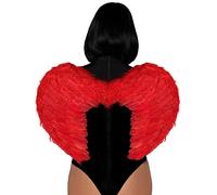 Leg Avenue- Marabou Feather Devil Wings Costume Accessories, Women, 2776 00322, Rouge, Taille Unique