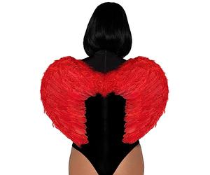 Leg Avenue- Marabou Feather Devil Wings Costume Accessories, Women, 2776 00322, Rouge, Taille Unique
